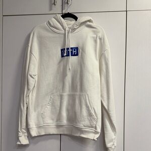 Kith Cream Hoodie with Blue Graphic